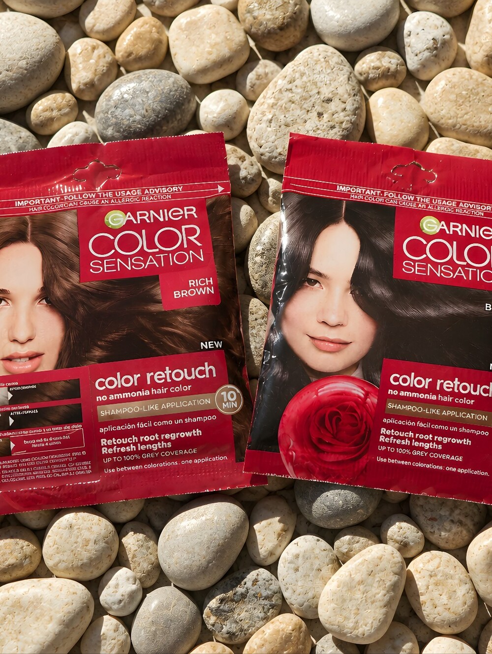 Garnier- Color Sensation - Color Retouch Sachets-Chose Black or Rich Brown- New